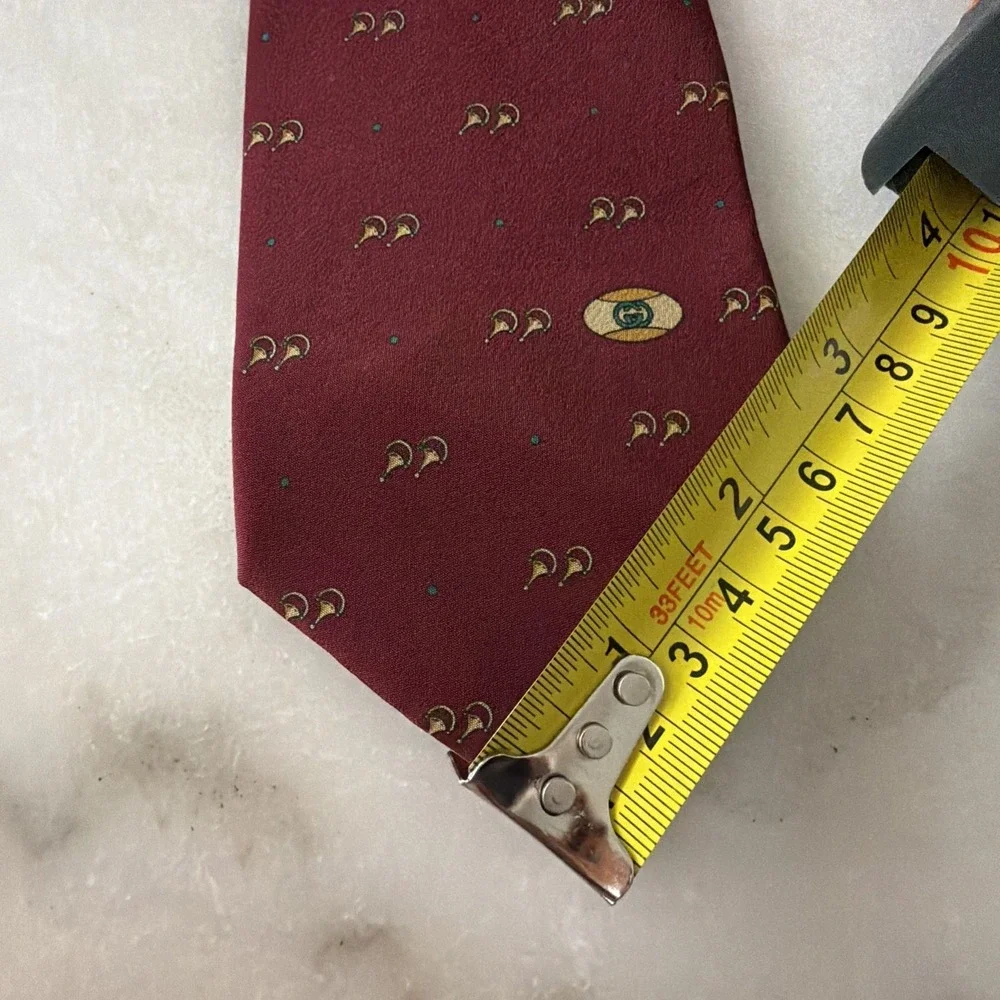 Vintage Gucci Accessory Collection Burgundy Silk Tie Prom Homecoming Formal Wear